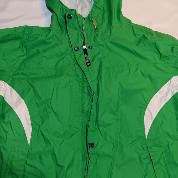 Columbia rain jacket size large green and white like new - Picture 3 of 5
